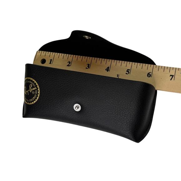 Authentic Ray Ban SUNGLASSES CASE, Eyeglasses Holder Snap Flap Front Black 6"L - Picture 2 of 8